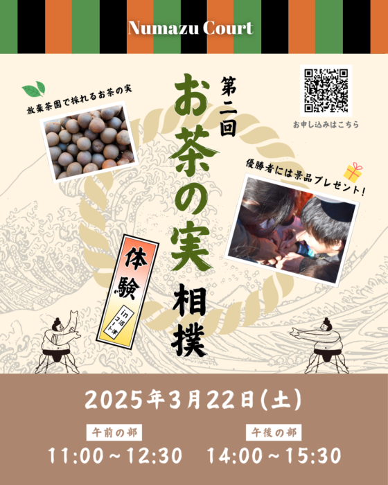 ☆優勝者には景品プレゼント☆みんなで楽しく『お茶の実相撲』を体験してみよう！